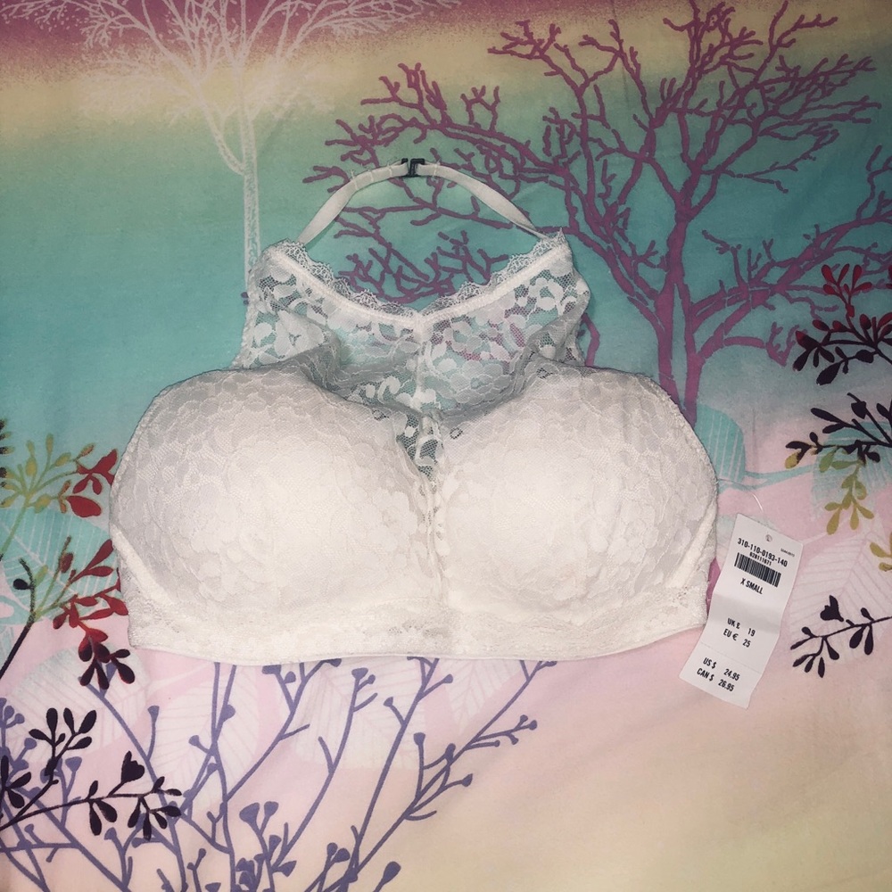 HOLLISTER white high neck bralette
